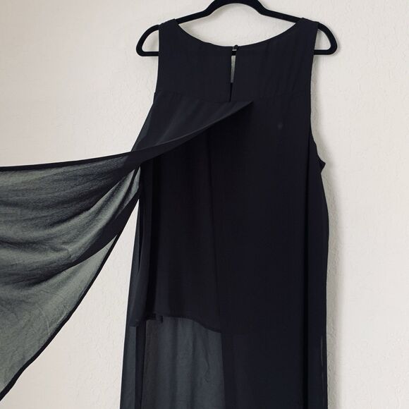 NWT Torrid Tunic Top Women 1X Black Sleeveless Chiffon Long Split Sheer Flowy - Picture 7 of 14